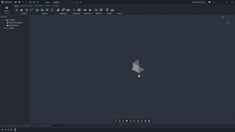 Official SolidCraft desktop recording of modeling a Raspberry Pi 4 case